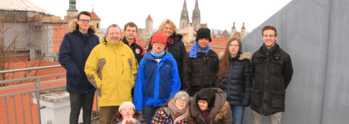 Gruppenbild der Besuchergruppe der Bischof-Wittmann-Schule